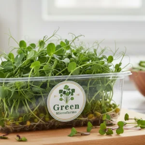 Pea Shoots Harvested Microgreens