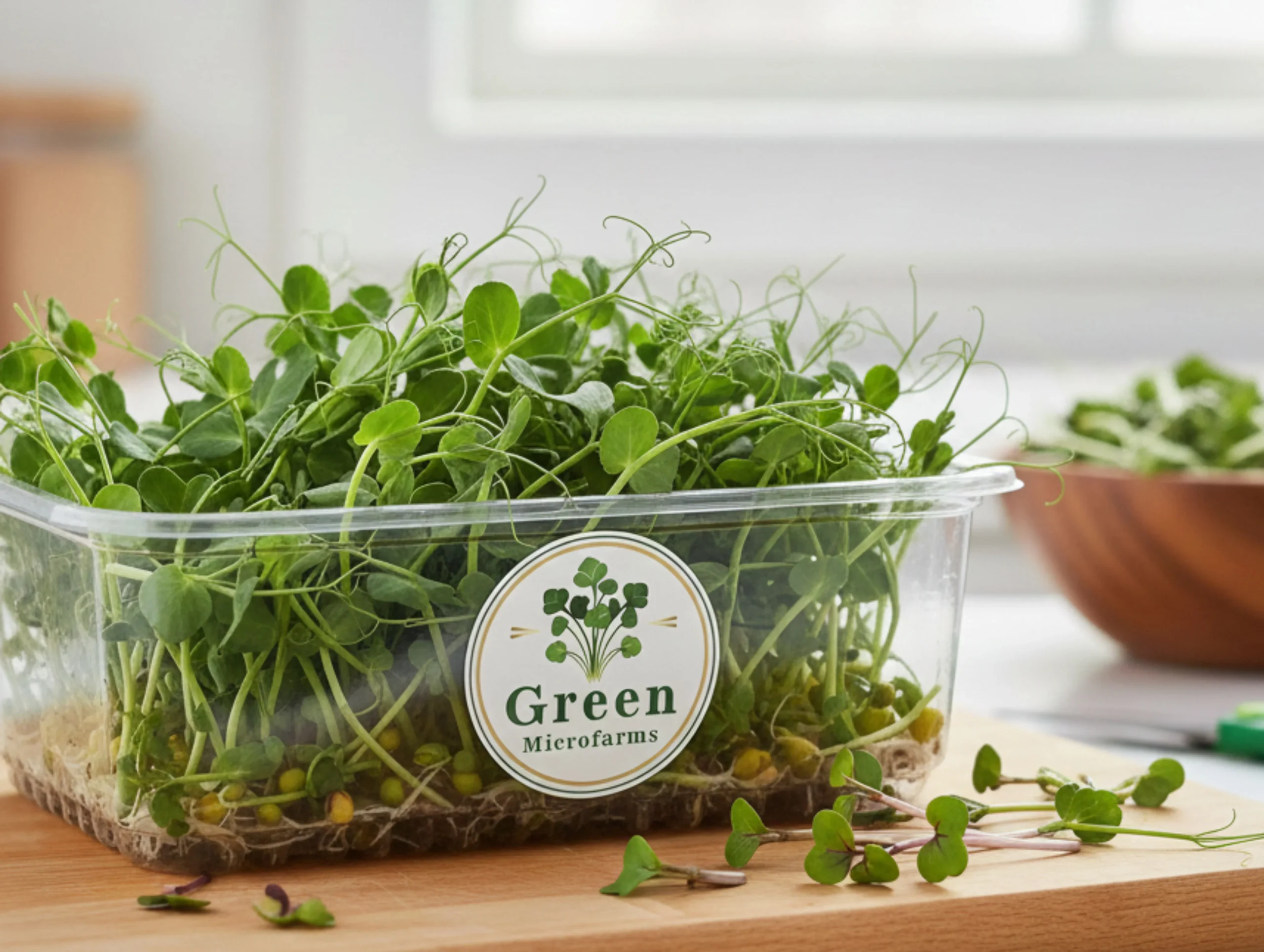 Pea Shoots Harvested Microgreens