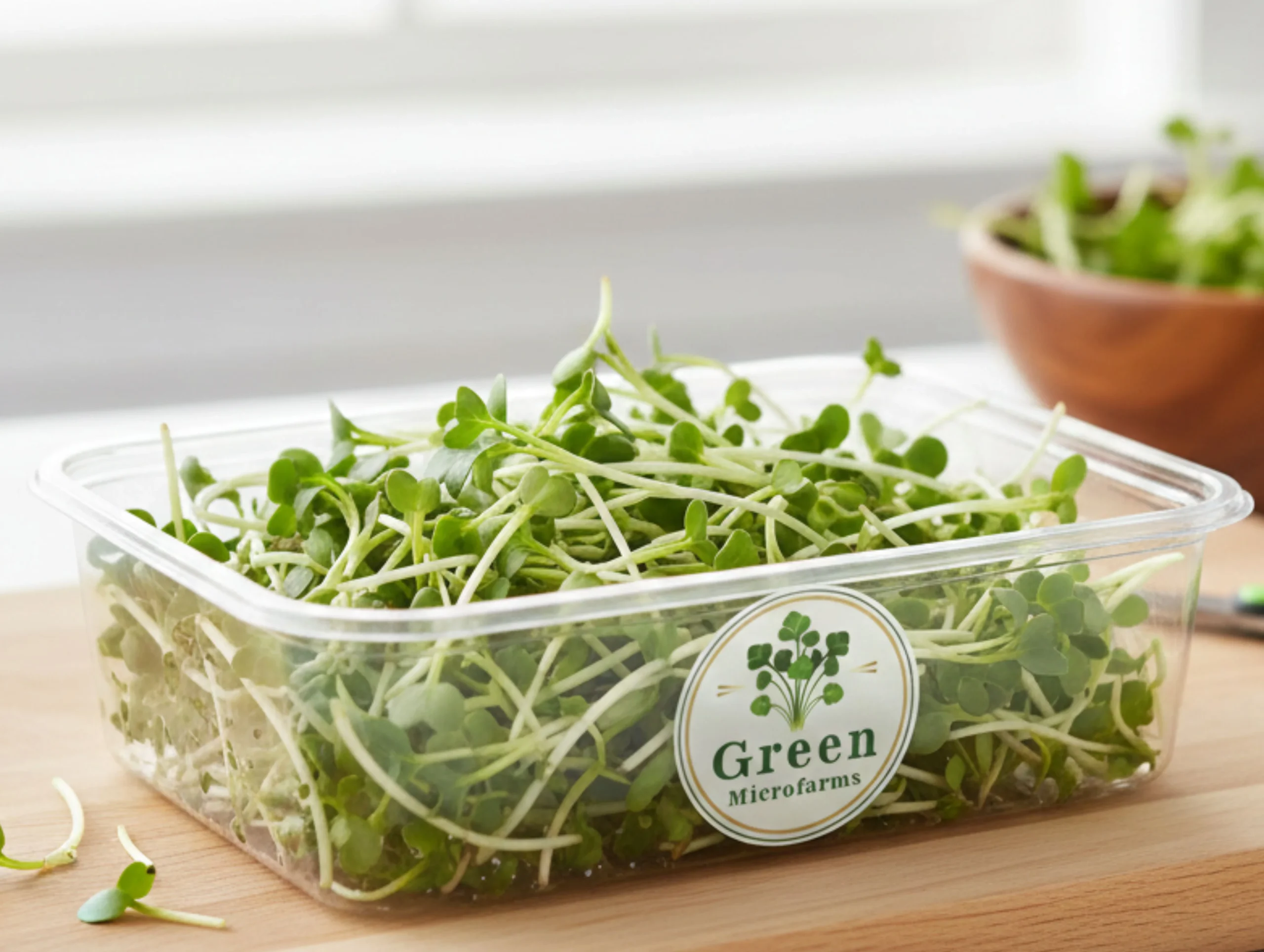White Radish Harvested Microgreens