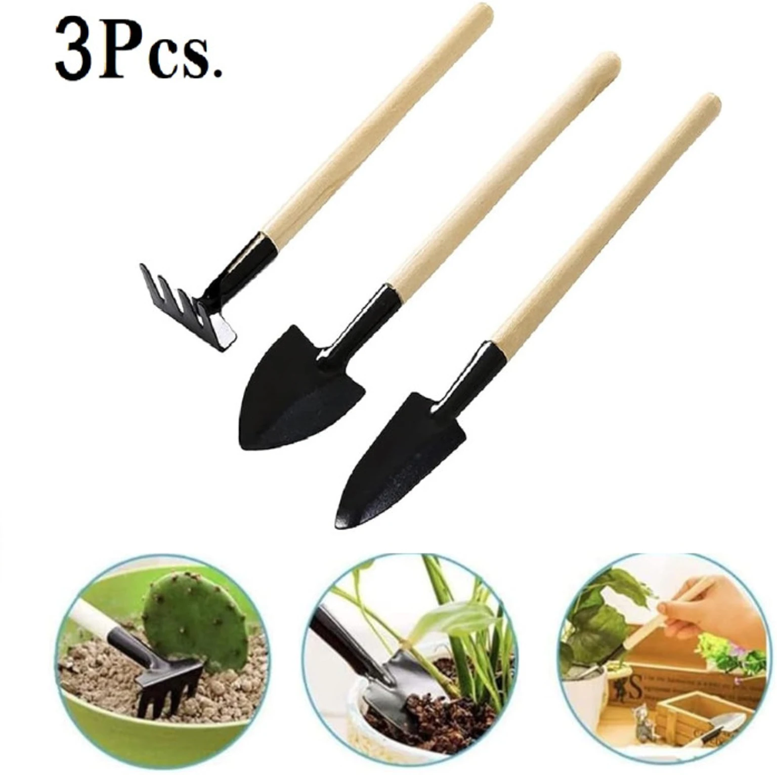 Mini Gardening Tool Set of 3 with Premium Storage Pouch - Image 2