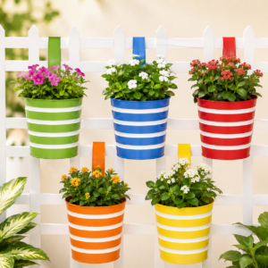 5 Pcs Metal Hanging Planter Set