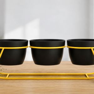 Classic Trio Planter with Yellow Gold Stand
