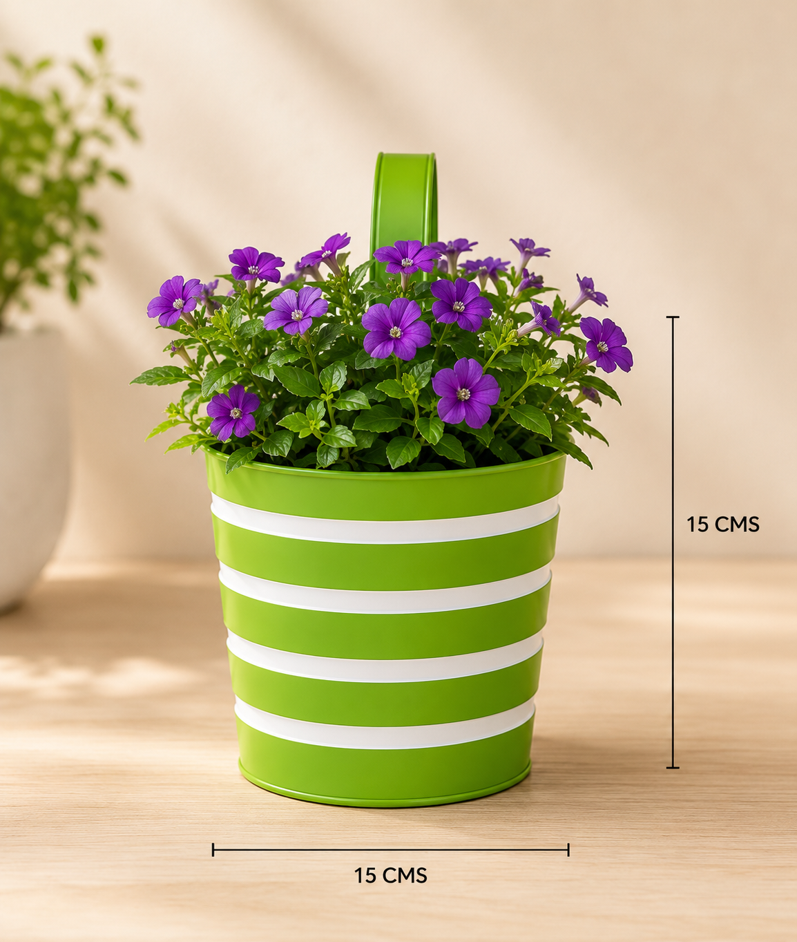 5-Piece Metal Hanging Planter Set- Multicolour - Image 5