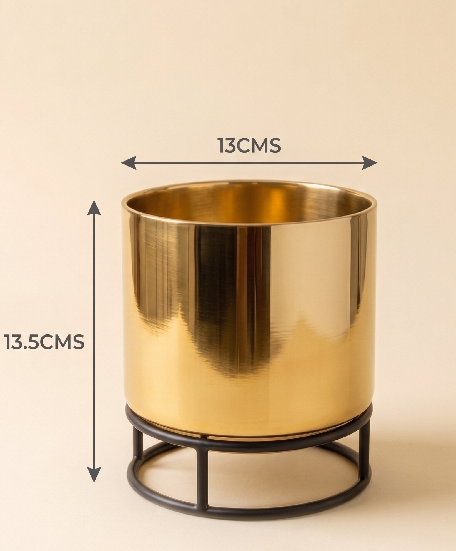 Regal Golden Metal Planter with Stand - Image 3