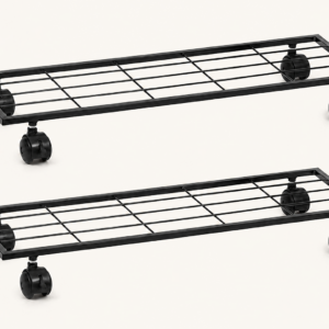 Heavy Duty Metal Plant Stand with Wheels featuring powder-coated steel frame and 360° lockable caster wheels