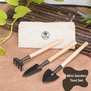 Mini Gardening Tool Set of 3 with Cotton Storage Pouch